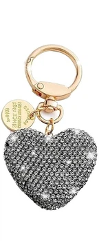 Брелок Swarovski Heart Black аксесуар для телефону стильне прикраса з кристалами для дівчат та жінок