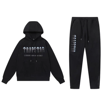 Мужской демисезонный спортивный костюм Trapstar трехнитка XL черный (KSTRP010)