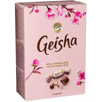 Цукерки Fazer Geisha молочний шоколад з тертим горіхом 150 г