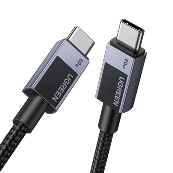 Кабель Ugreen L524 USB-C - USB-C 60W 3A PD 3.0 1 м Сірий (55765)