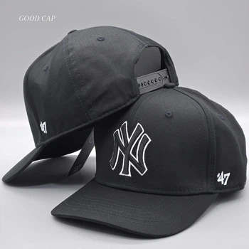 Кепка снэпбек snapback NY 47 Черный с черно-белым