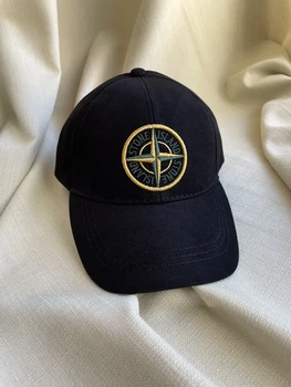 Бейсболка кепка Stone Island чорна з жовтим 55-57