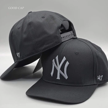 Кепка снэпбек snapback NY 47 Черный с серым
