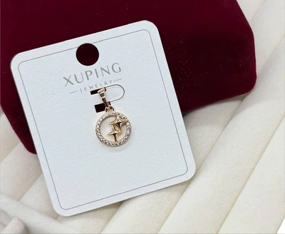 Жіночий кулон-підвіска Xuping круглий із двома зірками з медичного золота з покриттям справжнім золотом 18K Гіпоалергенна