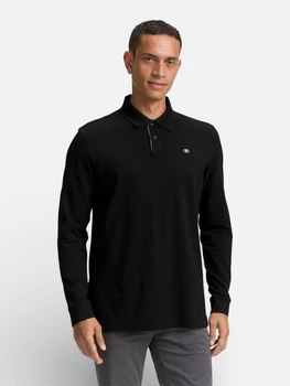 Поло длинное мужское Tom Tailor 1043278-29999 M Black (4069402245491)