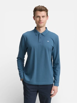 Поло длинное мужское Tom Tailor 1043278-38224 S Real Teal Blue (4069402245859)