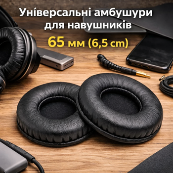 Универсальные амбушюры для наушников 65 мм (6,5 см) черные