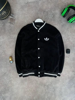 Чоловічий Бомбер ADIDAS чорний XL (LUX1174)