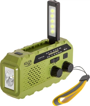 Радіоприймач Adler AD 1197 з сонячною панеллю та ручною динамічною заводкою Green (5905575909367)