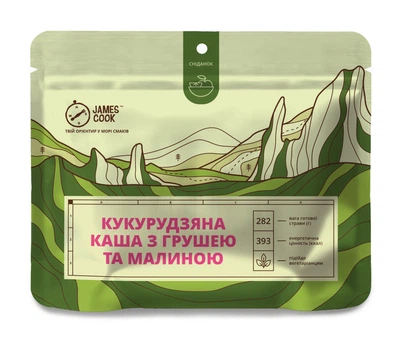 Каша James Cook кукурудзяна з грушею та малиною (JCB330014)