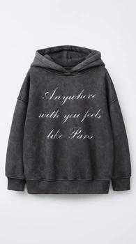 Дитяче тепле худі для дівчинки Zara 122 см Антрацит (26021913A)