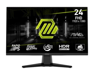 Монітор MSI 23.8" MAG 242F HDMI, DP, Audio, IPS, 200Hz, 0.5ms, sRGB 115%, FreeSync (9S6-3BC51T-007)