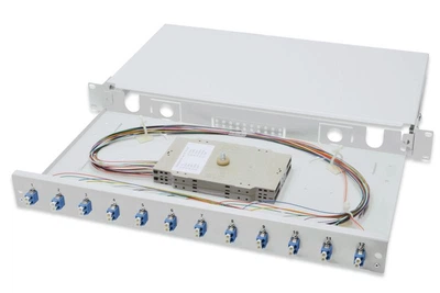 Патч-панель 1U 19", 12xLC duplex, incl, Splice Cass, OS2 Color Pigtails, Adapter Digitus (DN-96331/9)