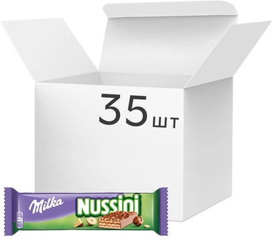 Упаковка вафель Milka Нуссини с фундуком и какао 31 г 35 шт (7622202041990)