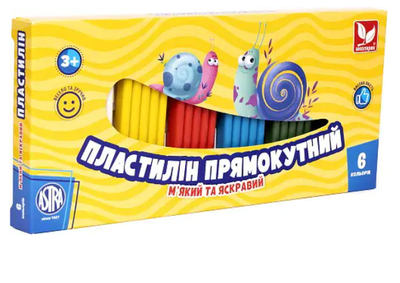 Пластилін, 6 кольорів, 130 г 303116001 Школярик