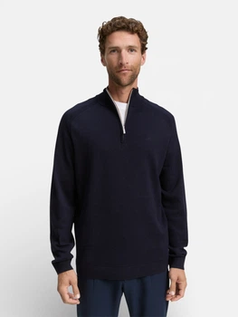 Светр на блискавці чоловічий Tom Tailor 1047569-13160 M Knitted Navy Melange (4068128947917)
