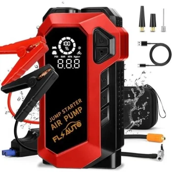 Автомобільний пусковий пристрій для акумулятора 99800мАч JUMP STARTER 160х80х30 мм, з компресором, до 3000 циклів