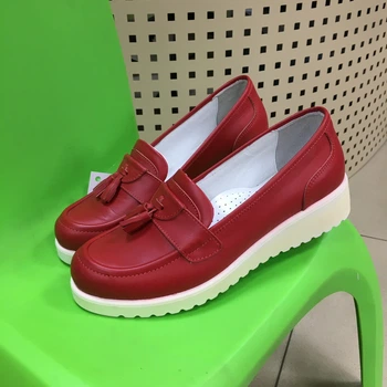 Туфли из натуральной кожи для девочки подростка Happy Walk красные 36 (2231)