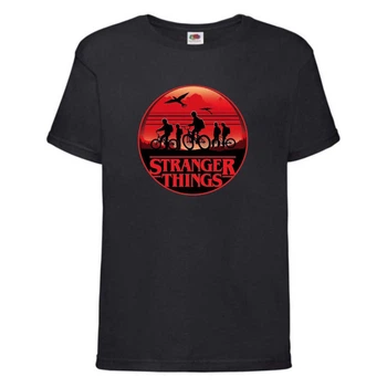 Футболка детская Очень странные дела (Stranger Things 0020) черная 152 см