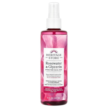Лосьйон-спрей для шкіри Heritage Store "Rosewater & Glycerin" рожева вода і гліцерин (237 мл)