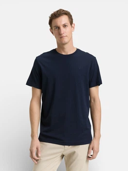 Футболка бавовняна довга чоловіча Tom Tailor 1050139-10668 M Sky Captain Blue (4069403126416)