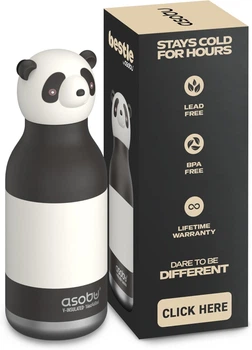 Термопляшка із соломинкою Asobu Bestie Panda Панда 460 мл