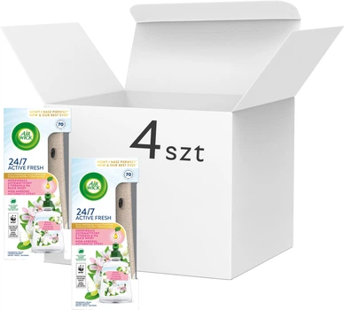 Автоматичний освіжувач повітря і заправка Air Wick Active Fresh з формулою на водній основі Білі квіти 4х228 мл (5908252010011/4)