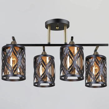 Люстра потолочная Light House SRS-20418/4 BK+COP Черный + Медь