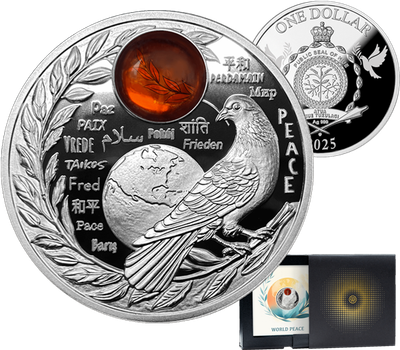 Миру мир, 1 долар, срібна монета у рамці 2025 (1248445)