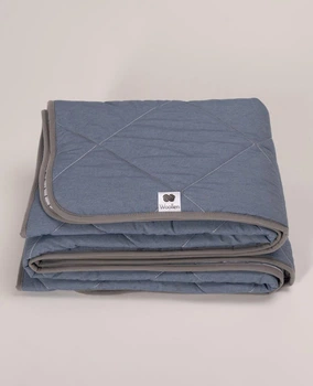 Одеяло из овечьей шерсти мериносов Goodnight MERINO - Демисезонное Синее в Полоску 240х200 см.