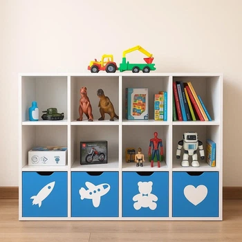 Стеллаж для игрушек и книг на 12 ячеек Gap ST12 White-Blue 2