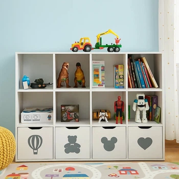 Стеллаж для игрушек и книг на 12 ячеек Gap ST12 White-Grey 5