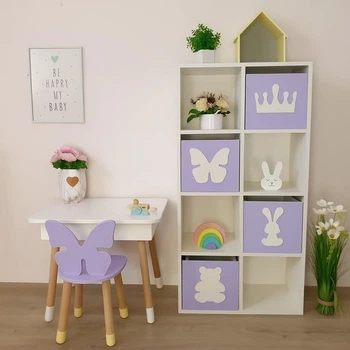 Стеллаж для игрушек и книг на 8 ячеек Gap ST8 White-Lav