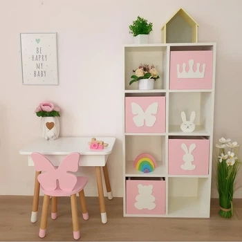 Стеллаж для игрушек и книг на 8 ячеек Gap ST8 White-Pink