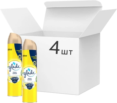 Освежитель воздуха Glade Fresh Lemon 4х300 мл (4000290997543/4)