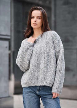 Жіночий в'язаний светр Staff gi light gray oversize M-L