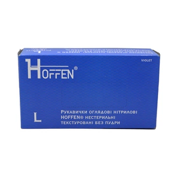 Рукавиці нітрілові Hoffen 100шт Л Сині