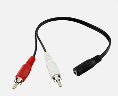 Кабель 3,5 мама-2 RCA 40 см перехідник