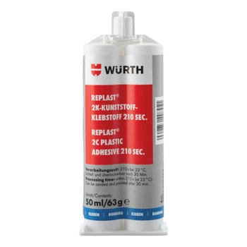 Клей Wurth Replast Me 210 секунд для пластику чорний 50мл
