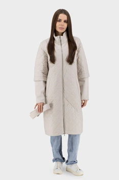 Жіноча тонка куртка casual з втачним рукавом та качиним пухом Snow Owl (молочний, M), 117007, 116978