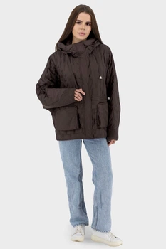 Жіноча осіння куртка casual з качиним пухом і капюшоном Snow Owl (шоколадний, M), 116878, 116839
