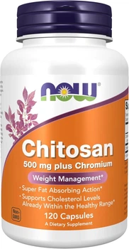 Хітозан з хромом Now Foods, Chitosan Plus Chromium, 500 мг, 120 капсул