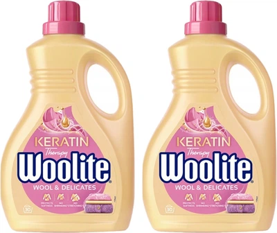 Рідкий засіб для прання Woolite Keratin Therapy Delicate Wool захист делікатних тканин за допомогою кератину 2 x 1800 мл (5900627090468/2)