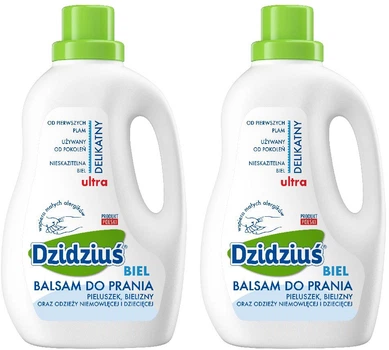 Balsam do prania Dzidziuś Ultra delikatny dla bielizny niemowlęcej i dziecięcej Biel 2 x 1500 ml (5900133008513/2)