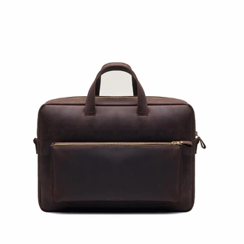 Кожаная сумка для ноутбука из винтажной кожи INCARNE Biz 13-14" - 36x25x8.5 см Коричневый