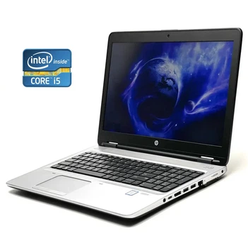 Ноутбук HP ProBook 650 G3 / 15.6" (1920x1080) TN / Intel Core i5-7200U (2 (4) ядра по 2.5 - 3.1 GHz) / 8 GB DDR4 / 256 GB SSD / Intel HD Graphics 620 / WebCam / DVD-RW / Win 10 Pro б/у