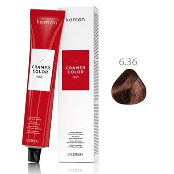 Устойчивая микропигментная краска для волос с кокосовым маслом Kemon Cramer Color 6.36 Коричнево-золотистый темный русый 100 мл