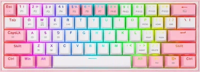Клавіатура бездротова Redragon K616 Fizz Pro Red Switches USB/Bluetooth/Wireless White/Pink (K616-RGB)