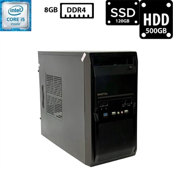 Компьютер CHIEFTEC Libra Black Core i5-6500 8GB DDR4 SSD 120GB+HDD 500GB HD Graphics 530 mATX CHIEFTEC 500W (PCCHR8S120H500A) Б/У