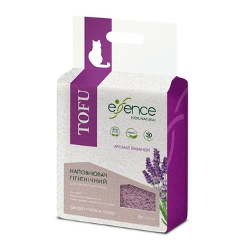 Наполнитель Тофу для кошачьего туалета Essence с ароматом лаванды гранула 2 мм 6 л (арт.920024)